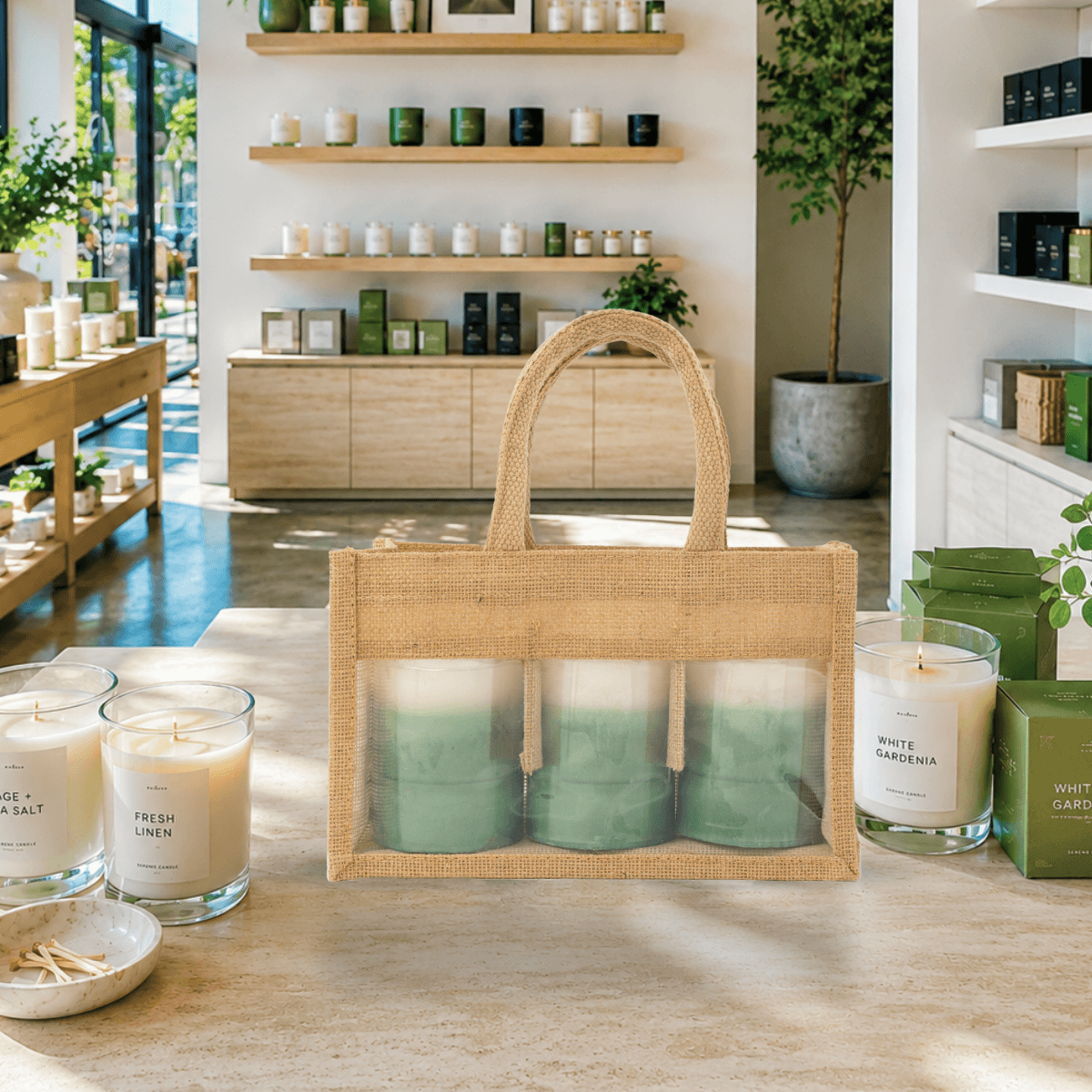 Candle Jar Jute Bag
