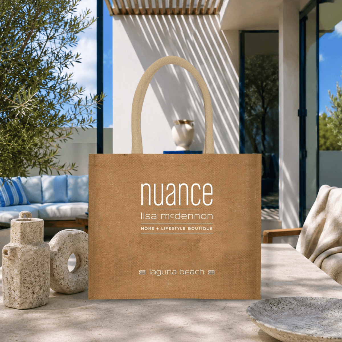 Nuance jute tote bag
